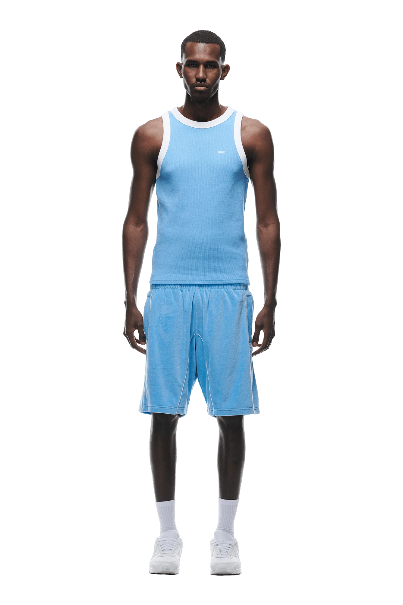 WAFFLE KNIT TANKTOP BLUE(Waffle Knit Tanktop Blue) 3 WAFFLE KNIT TANKTOP BLUE(Waffle Knit Tanktop Blue)