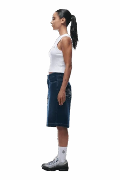 DENIM SHORTS DARK BLUE(Coated Denim Shorts Dark Blue) -6PM Store 0007 2406 6PM ECOM COLLECTION 2 LOOK 34 13384 min