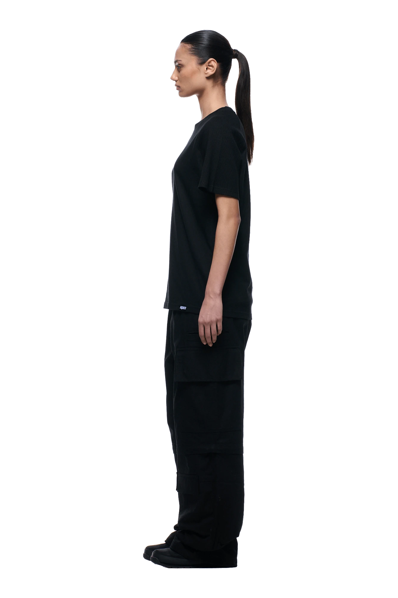 WAFFLE SLEEVE RAGLAN TEE BLACK(Waffle Sleeve Raglan Tee Black) 8 WAFFLE SLEEVE RAGLAN TEE BLACK(Waffle Sleeve Raglan Tee Black) - Image 6