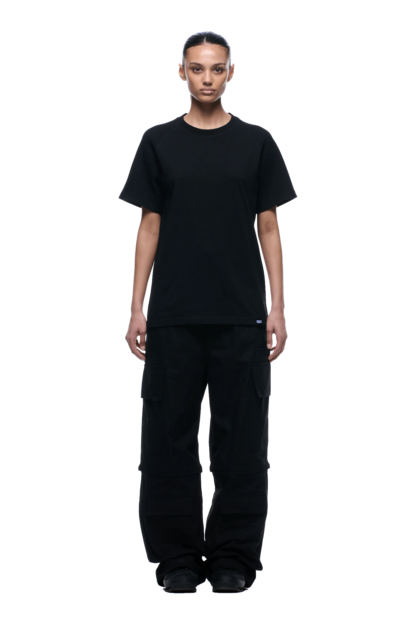 WAFFLE SLEEVE RAGLAN TEE BLACK(Waffle Sleeve Raglan Tee Black) 7 WAFFLE SLEEVE RAGLAN TEE BLACK(Waffle Sleeve Raglan Tee Black) - Image 5