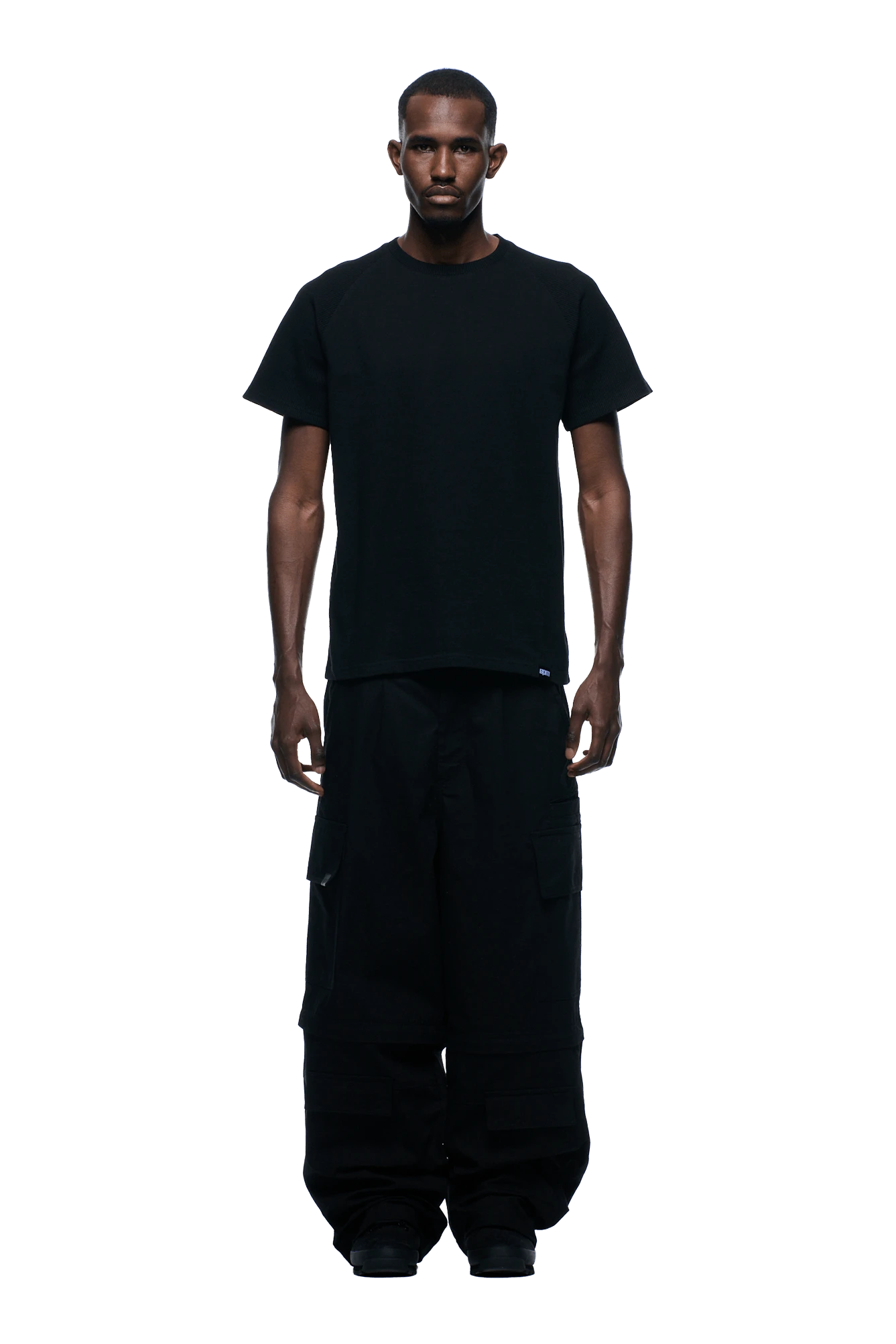 WAFFLE SLEEVE RAGLAN TEE BLACK(Waffle Sleeve Raglan Tee Black) 4 WAFFLE SLEEVE RAGLAN TEE BLACK(Waffle Sleeve Raglan Tee Black) - Image 2