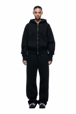 RHINESTONE LETTER ZIP HOODIE BLACK(Rhinestone Letter Zip Hoodie Black) -6PM Store 1337x2005 6PM Spring 0133 250310 6PM ECOM LOOK 05 406 min