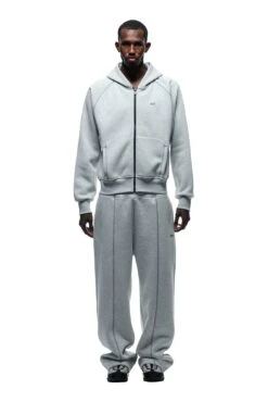 COVERLOCK ZIP-HOODIE(Zip Hoodie With Coverlock Stitching Grey)