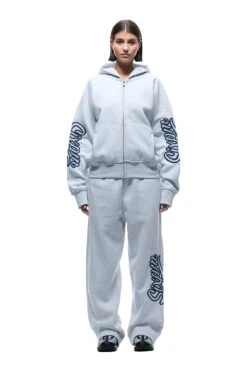 WAVE LOGO ZIP HOODIE LIGHT GREY(Zip Hoodie With Wave Logo Light Grey) -6PM Store 1337x2005 0072 141124 6PM BF24 LOOK 13 0477