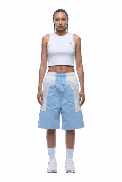 BAGGY WARM UP SHORTS ICE BLUE(Baggy Warm Up Track Shorts Ice Blue) -6PM Store 1337x2005 px 6PM 0014 250630 6PM ECOM LOOK 07 1801 min