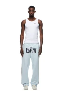 RECORDS OPEN LEG JOGGER ICE BLUE(Records Sweatpants Ice Blue)