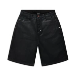 COATED DENIM SHORTS BLACK(Coated Denim Shorts Black 25)