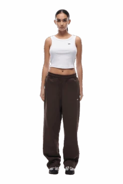 OPEN LEG JOGGER CHOCOLATE BROWN(23n05 2110 907 Swpol) -6PM Store open leg brown 4 min
